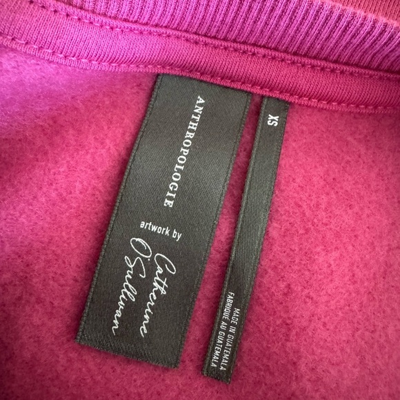 Anthropologie The Zodiac Sweatshirt Catherine O'Sullivan Taurus Pink Size XS New - Picture 8 of 11